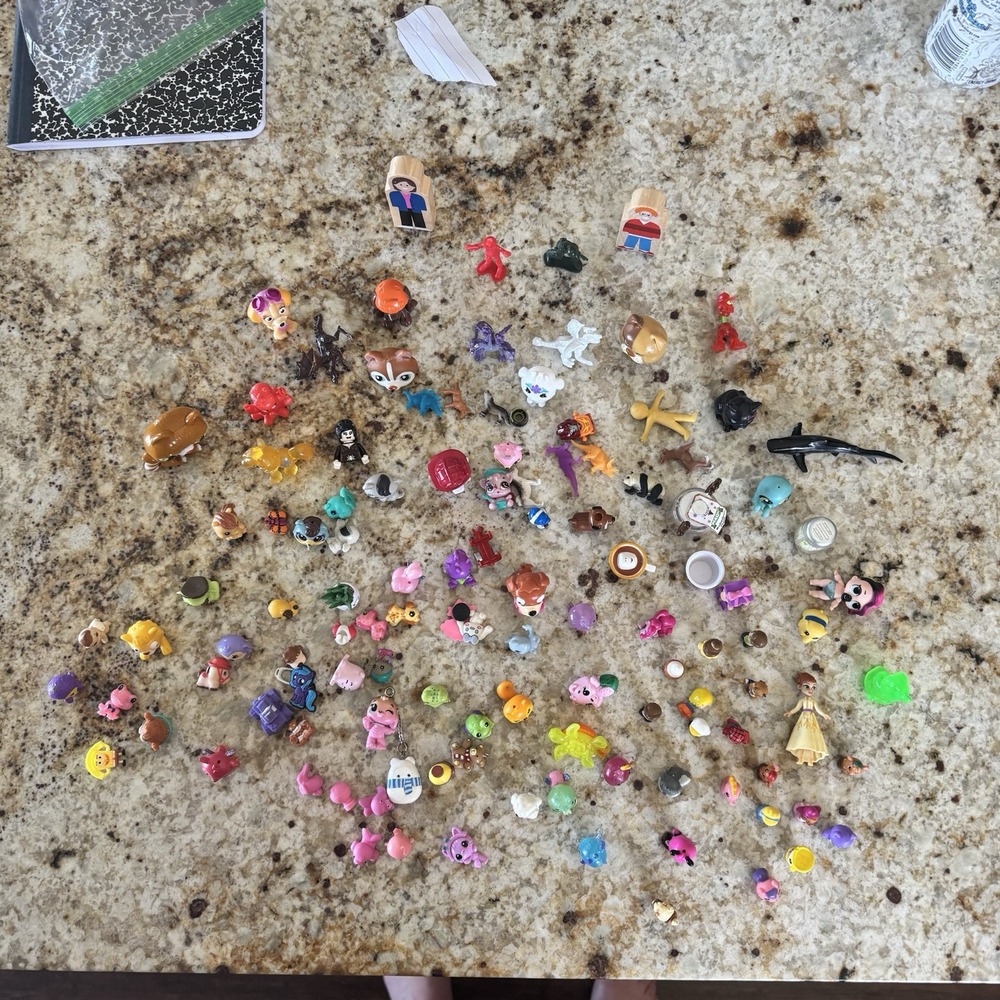 Huge Lot Of Squinkies, Hatchimals, LPS, Disney Mini Figs, Cinderella, Beast